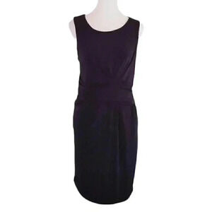 MNG Suit Sleeveless Ruched Black Sheath Dress S